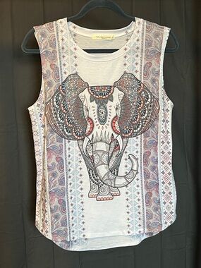 Nylon Apparel Women's Boho Elephant Sleeveless Top, Size M
